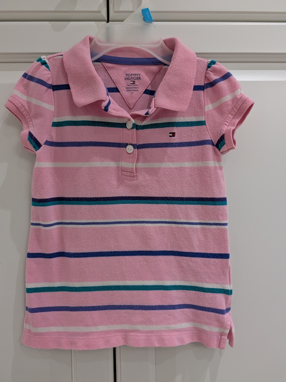 4/$20 Tommy Hilfiger Pink Striped Polo Shirt – 2T